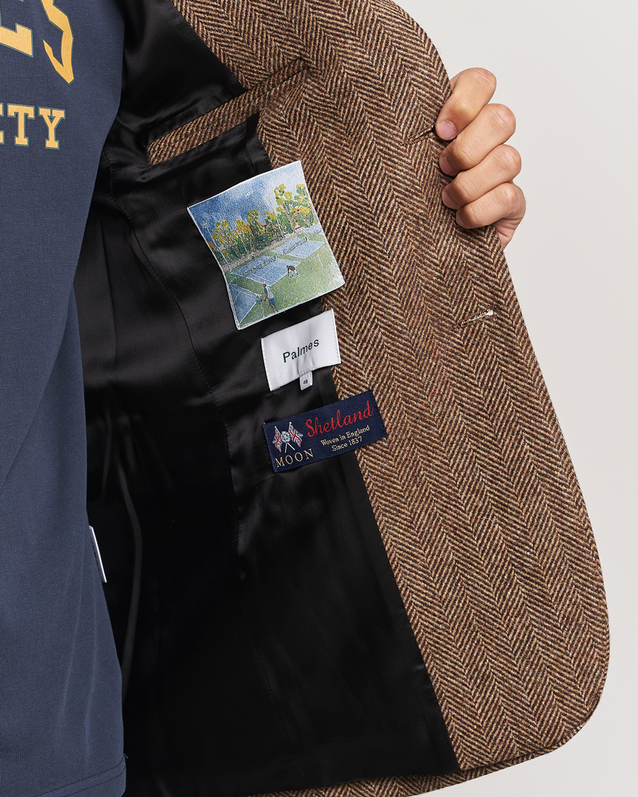 Herre | Blazere & jakker | Palmes | Blaze Herringbone Wool Sport Coat Brown