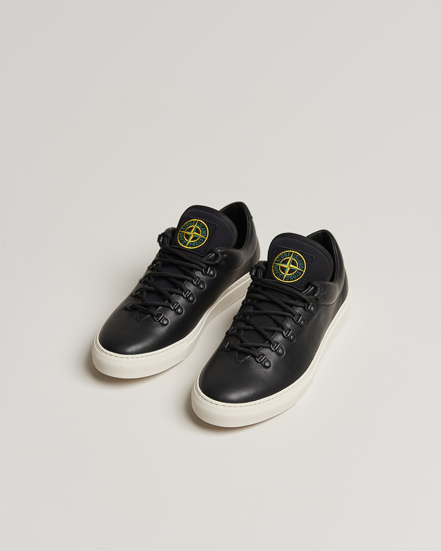 Herre | Stone Island Leather Snekers Black | Stone Island | Leather Snekers Black