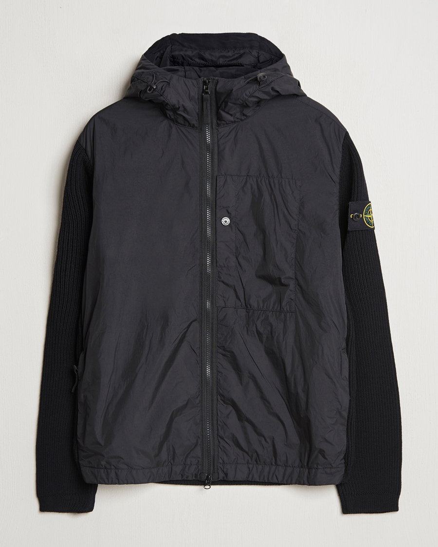 Herre | Jakker | Stone Island | Crinkle Reps Hybrid Wool Jacket Black