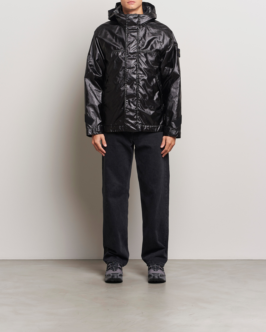 Herre | Jakker | Stone Island | Glass Cover-TC Garment Dyed Detach Vest Jacket Black