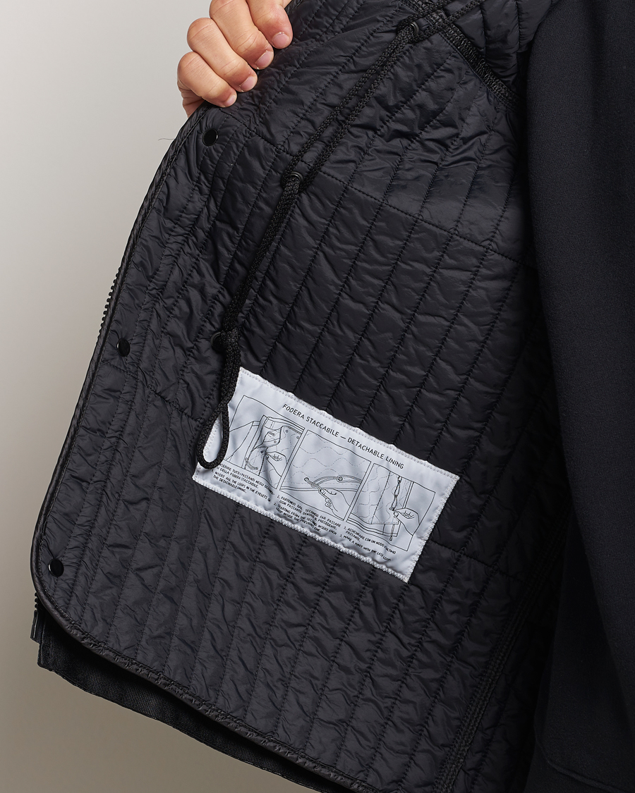 Herre | Jakker | Stone Island | Glass Cover-TC Garment Dyed Detach Vest Jacket Black