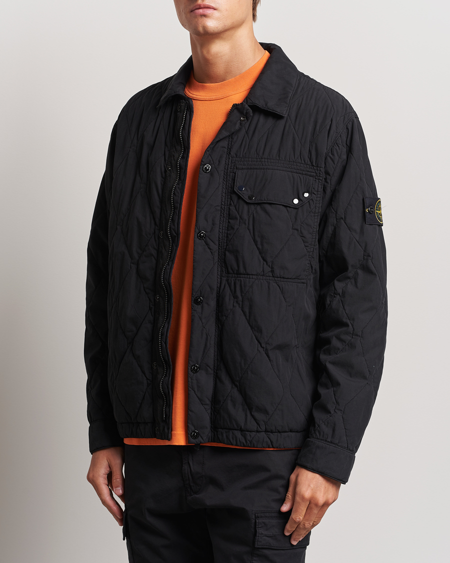 Herre | Jakker | Stone Island | 50 Fili Quilted-TC Garment Dyed Jacket Black