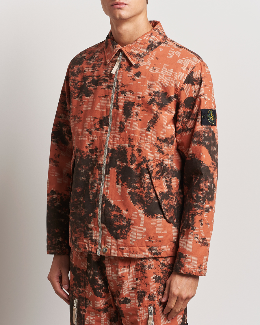 Herre | Jakker | Stone Island | David Light TC Garment Dyed Camo Jacket Orange