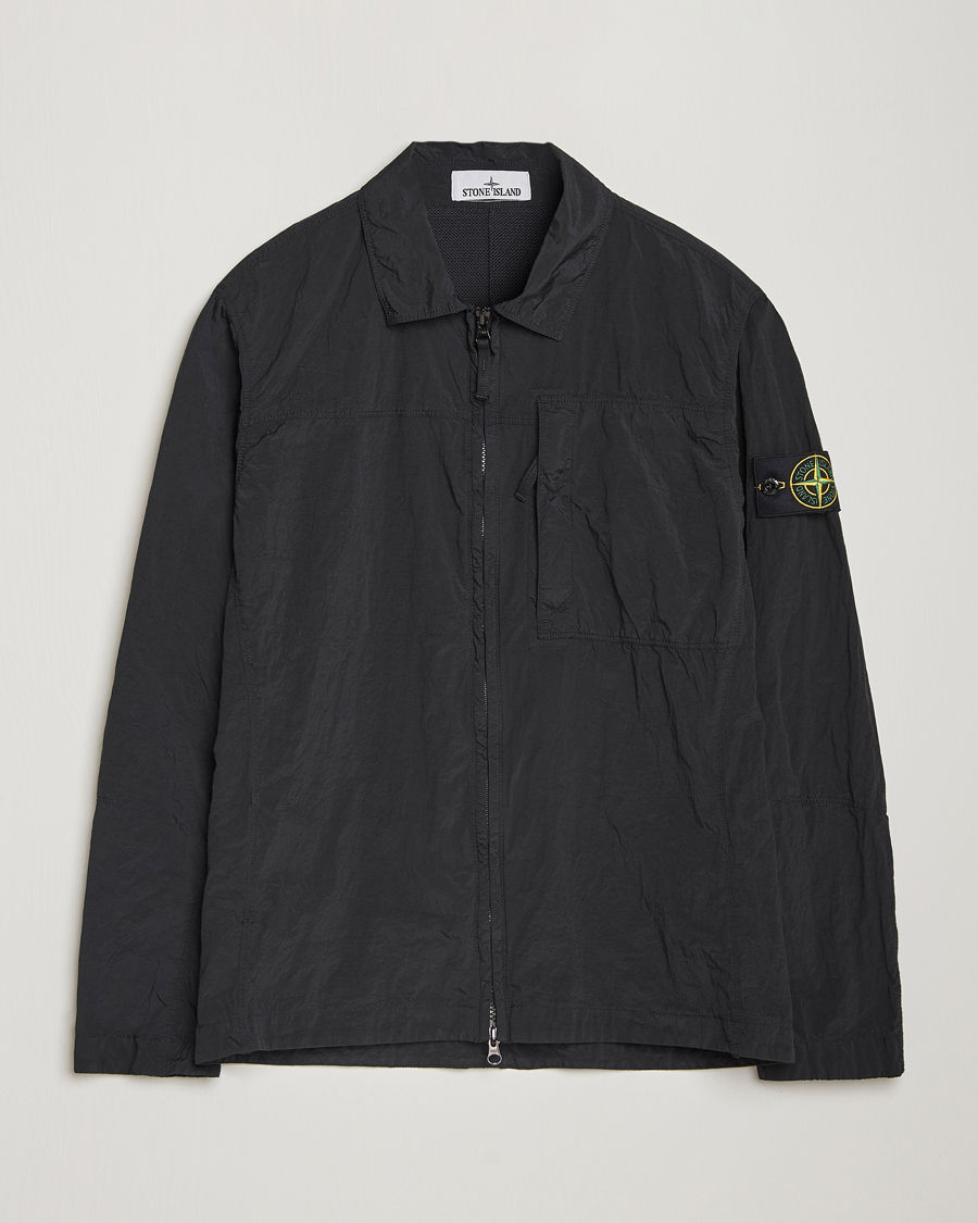 Herre | Skjorter | Stone Island | Nylon Metal Zip Overshirt Black