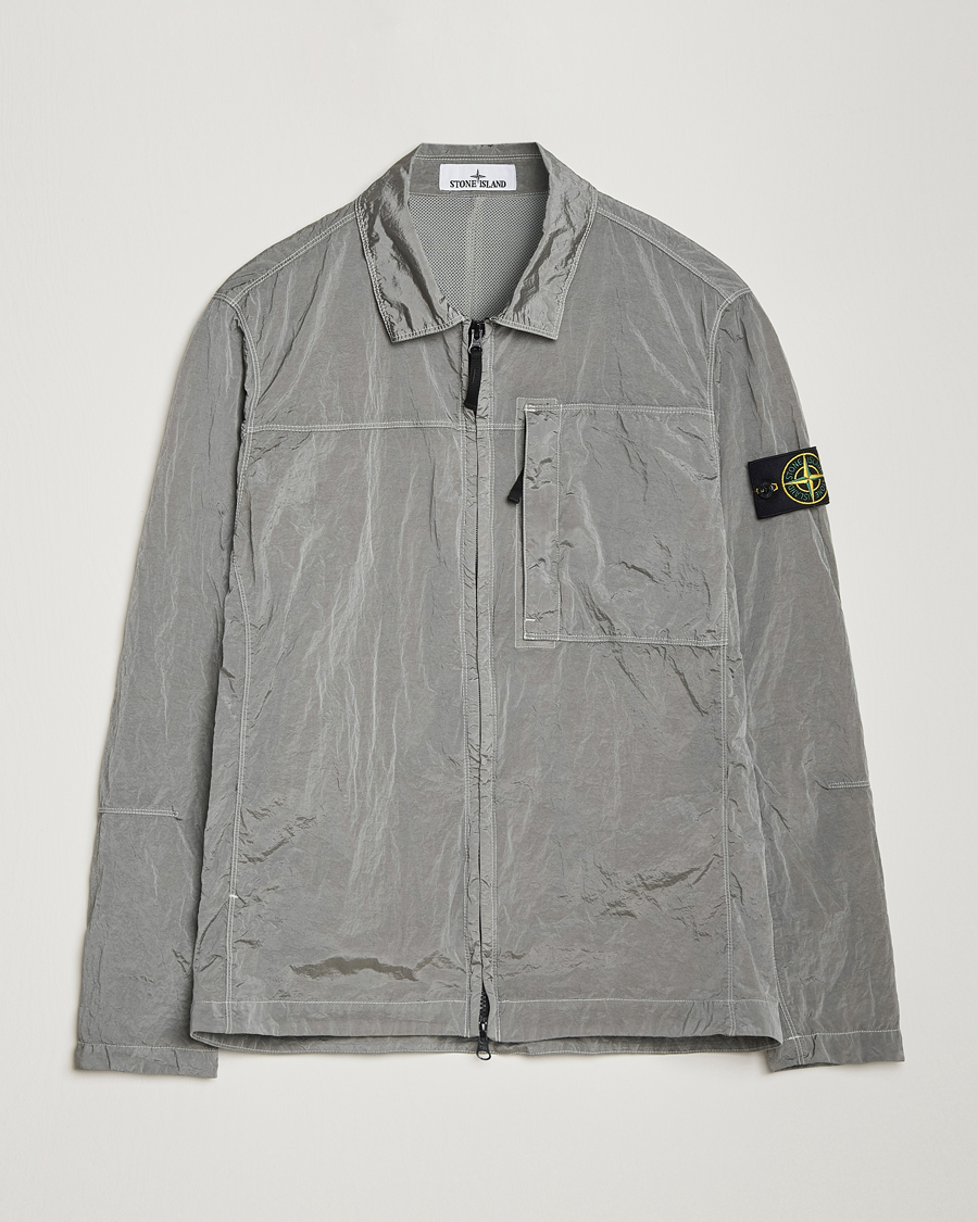 Herre | Skjorter | Stone Island | Nylon Metal Zip Overshirt Grey