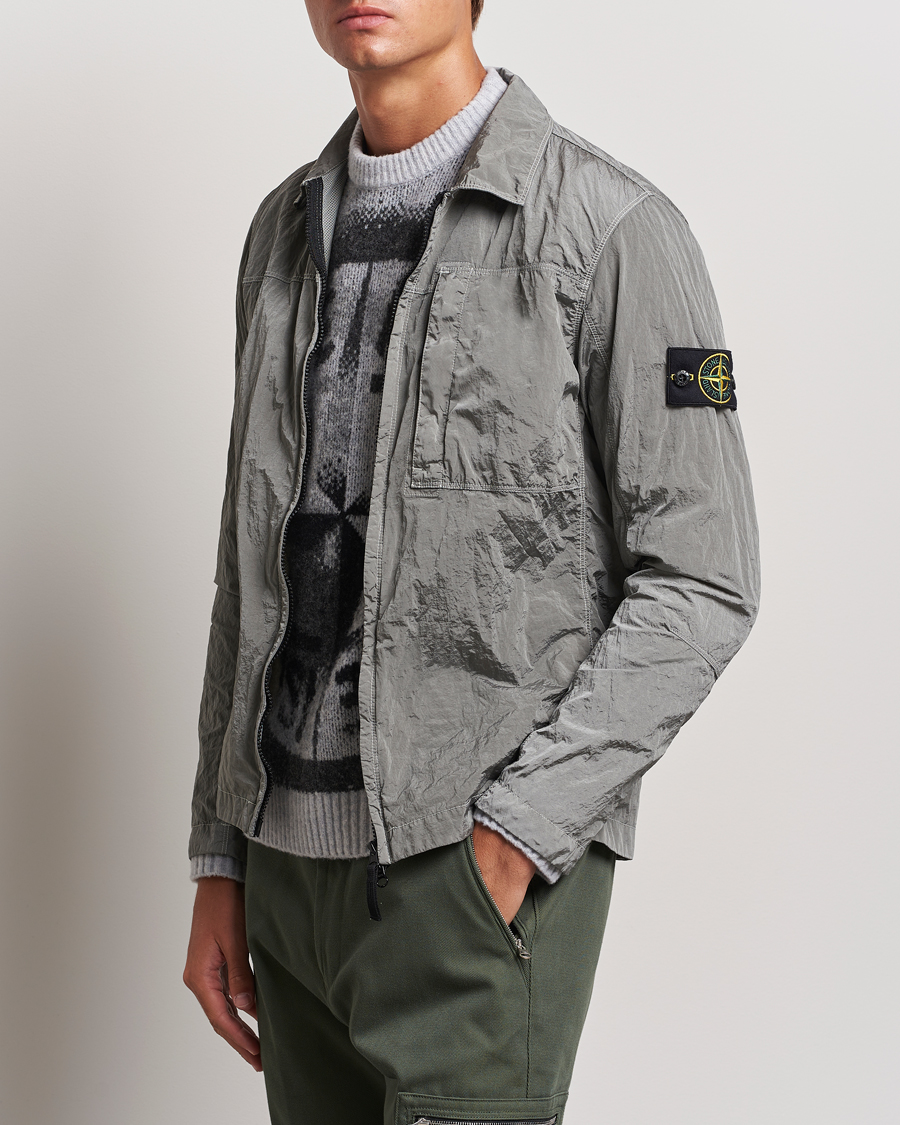 Herre | Skjorter | Stone Island | Nylon Metal Zip Overshirt Grey