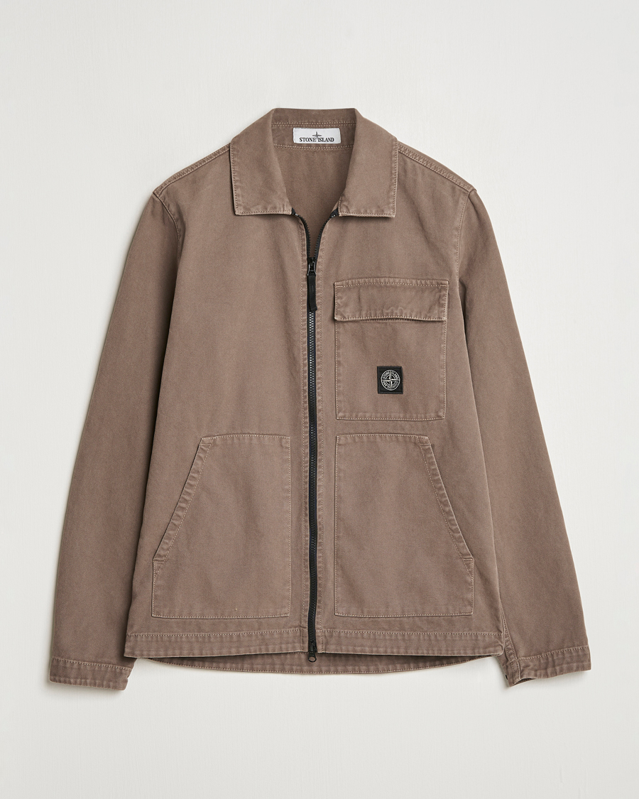 Herre | Skjorter | Stone Island | Panama Cotton Overshirt Walnut