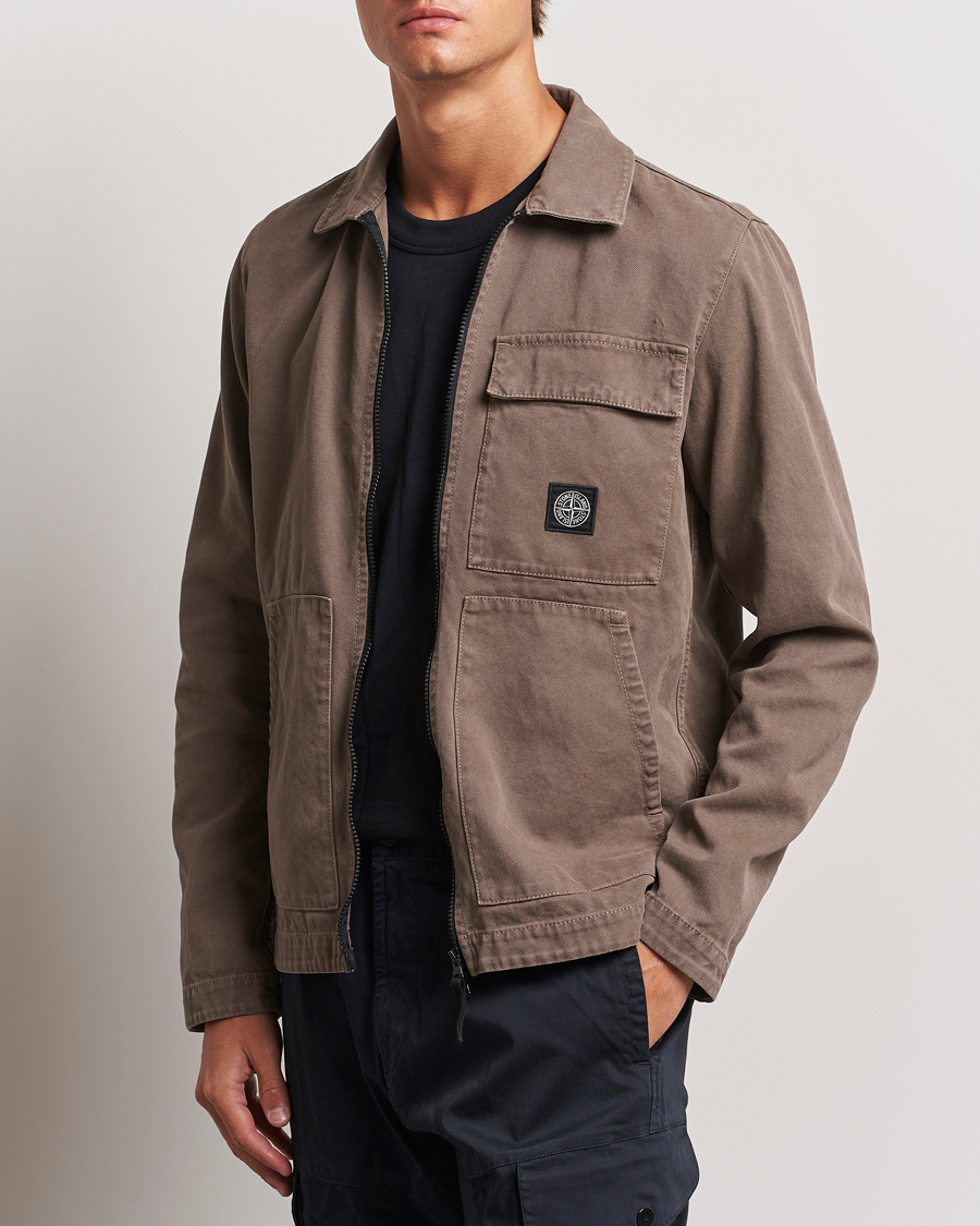 Herre | Skjorter | Stone Island | Panama Cotton Overshirt Walnut