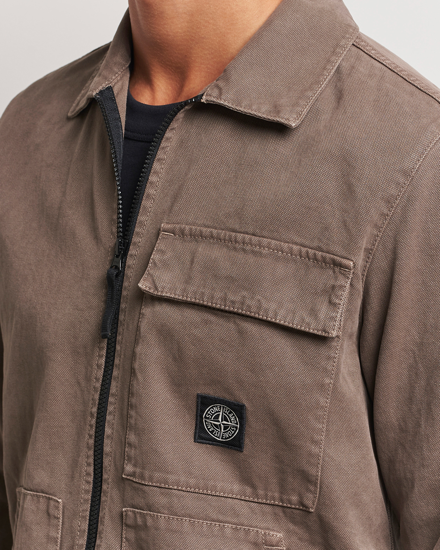 Herre | Skjorter | Stone Island | Panama Cotton Overshirt Walnut
