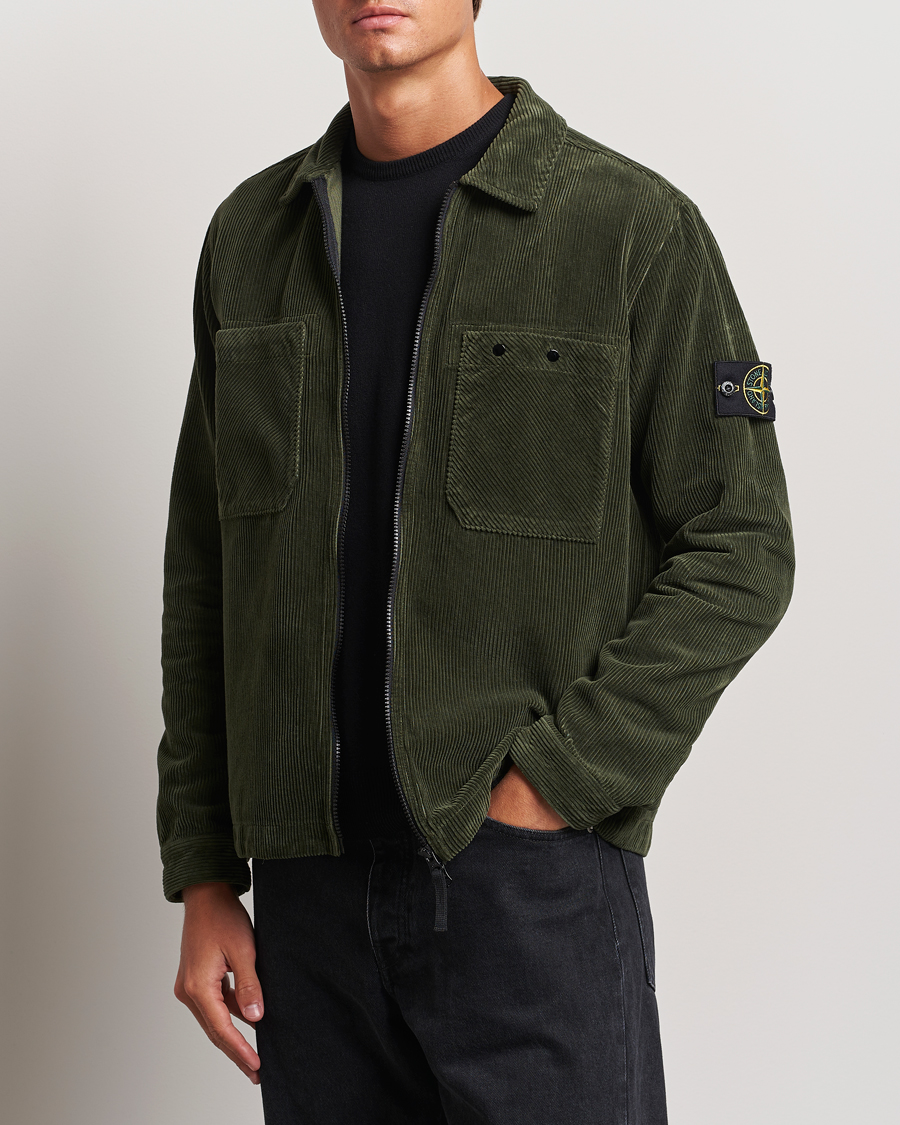 Herre | Skjorter | Stone Island | Garment Dyed Corduroy Overshirt Musk