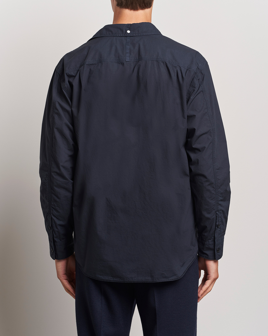 Herre | Skjorter | Stone Island | Garment Dyed Cotton Canvas Overshirt Navy Blue