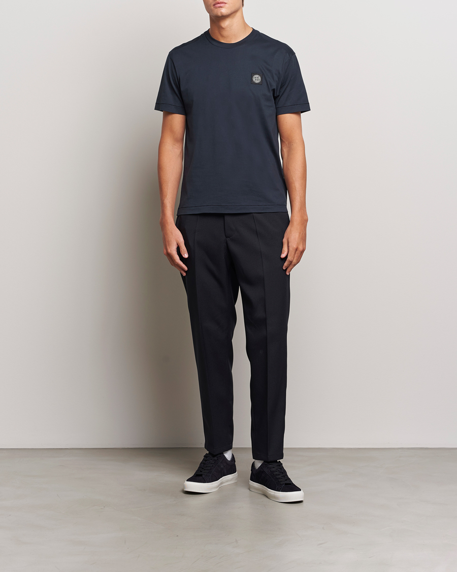 Herre | T-Shirts | Stone Island | Garment Dyed Jersey T-Shirt Navy Blue