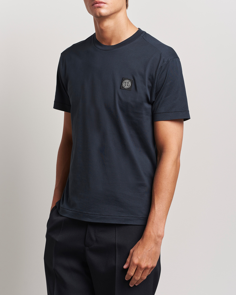 Herre | T-Shirts | Stone Island | Garment Dyed Jersey T-Shirt Navy Blue