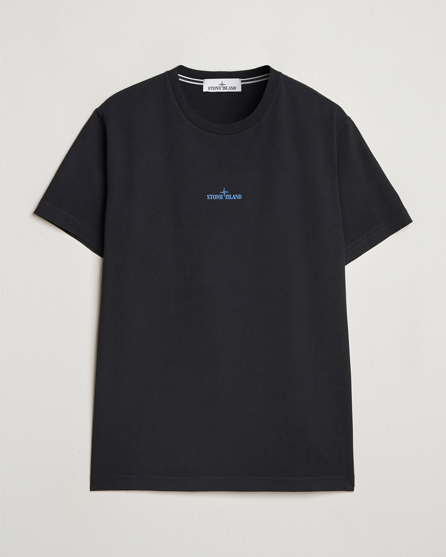 Herre | T-Shirts | Stone Island | Garment Dyed Jersey Logo T-Shirt Black