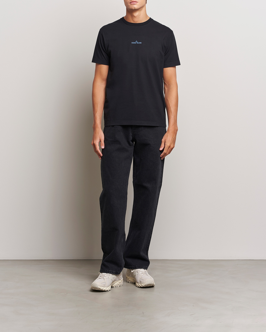 Herre | T-Shirts | Stone Island | Garment Dyed Jersey Logo T-Shirt Black