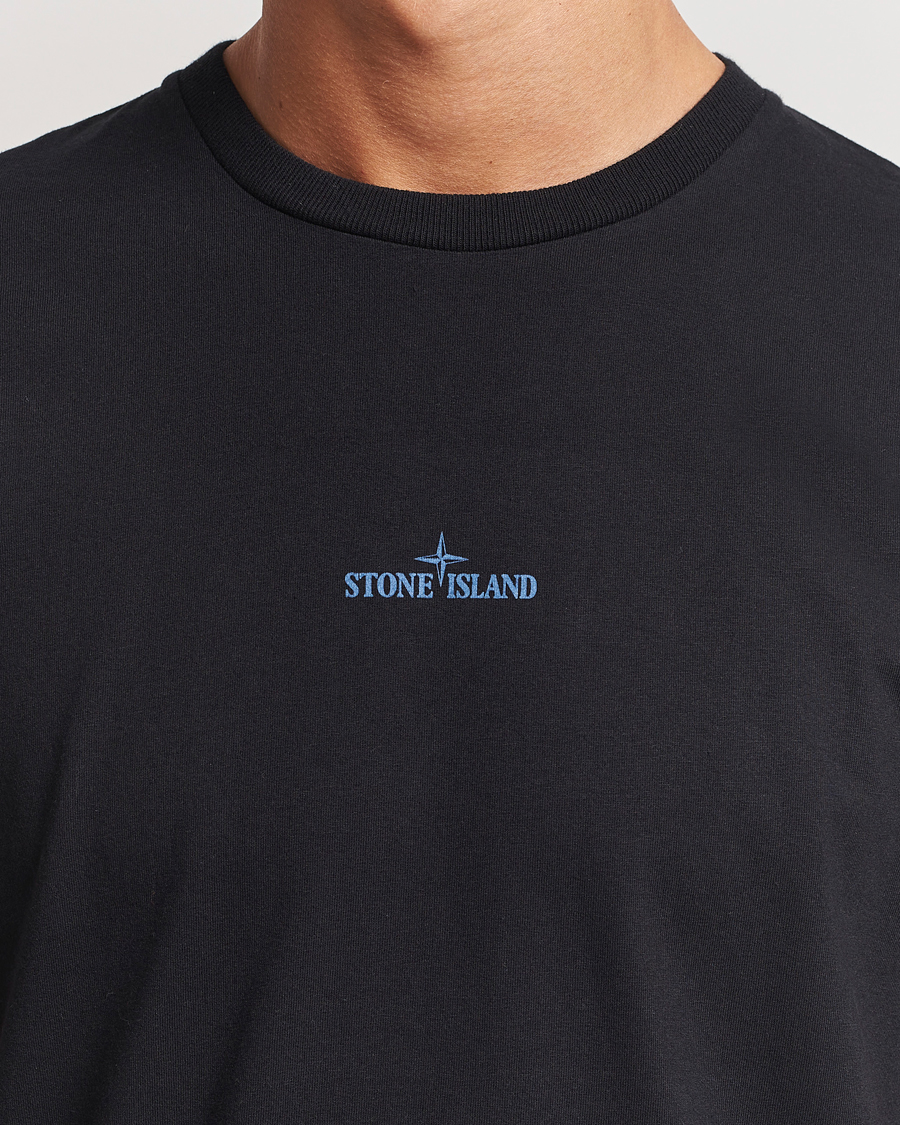 Herre | T-Shirts | Stone Island | Garment Dyed Jersey Logo T-Shirt Black