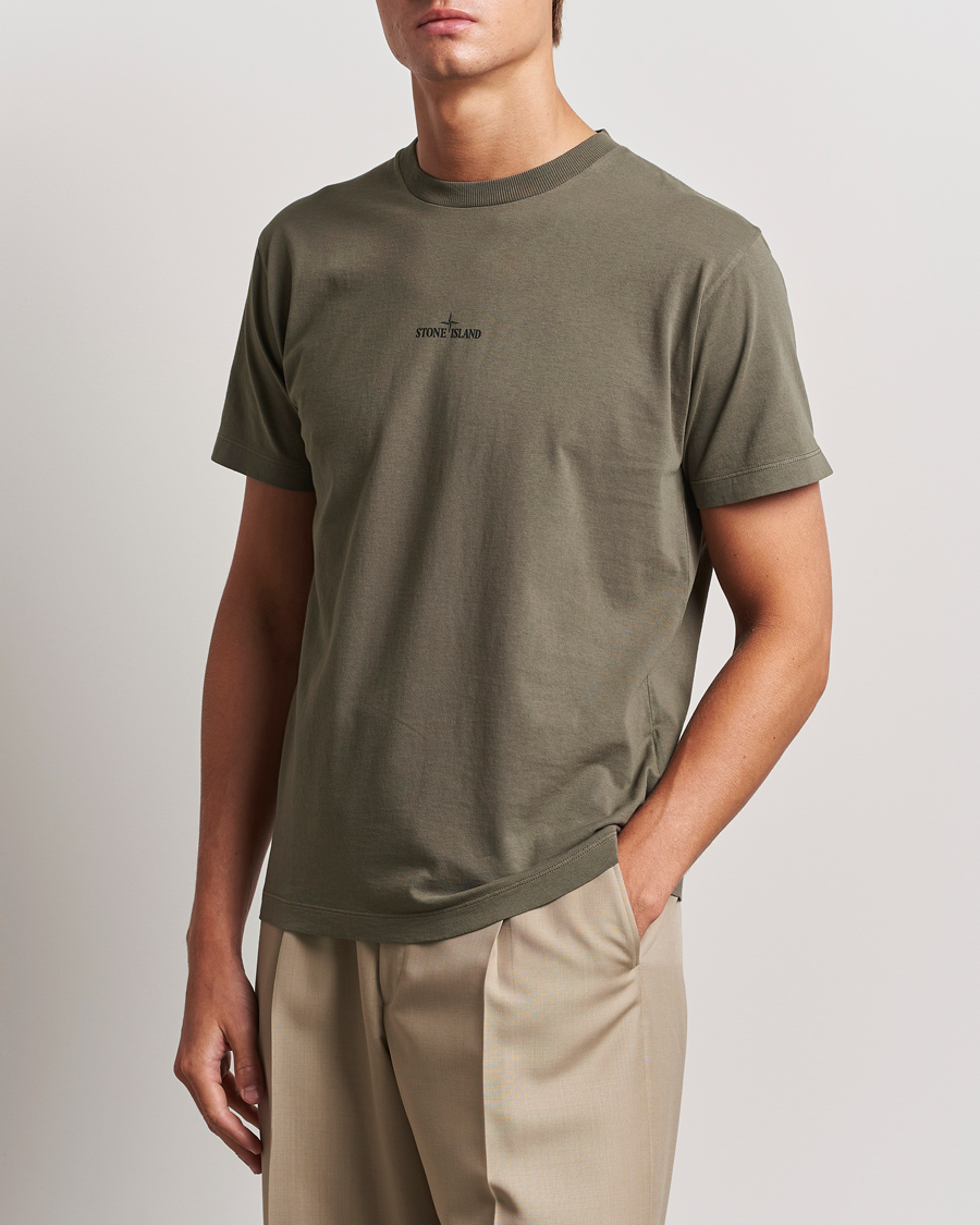 Herre | T-Shirts | Stone Island | Garment Dyed Jersey Logo T-Shirt Walnut