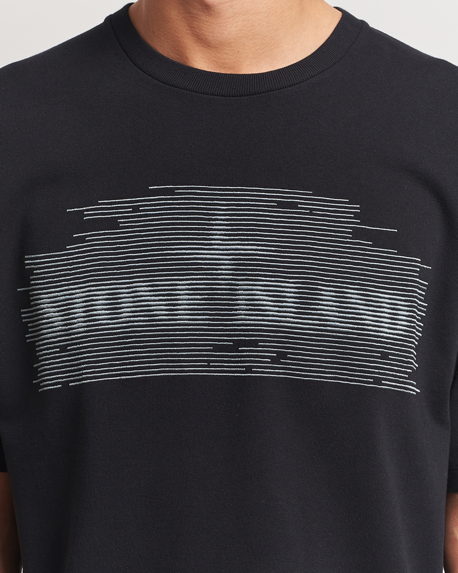 Herre | T-Shirts | Stone Island | Garment Dyed Embroidery Logo T-Shirt Black