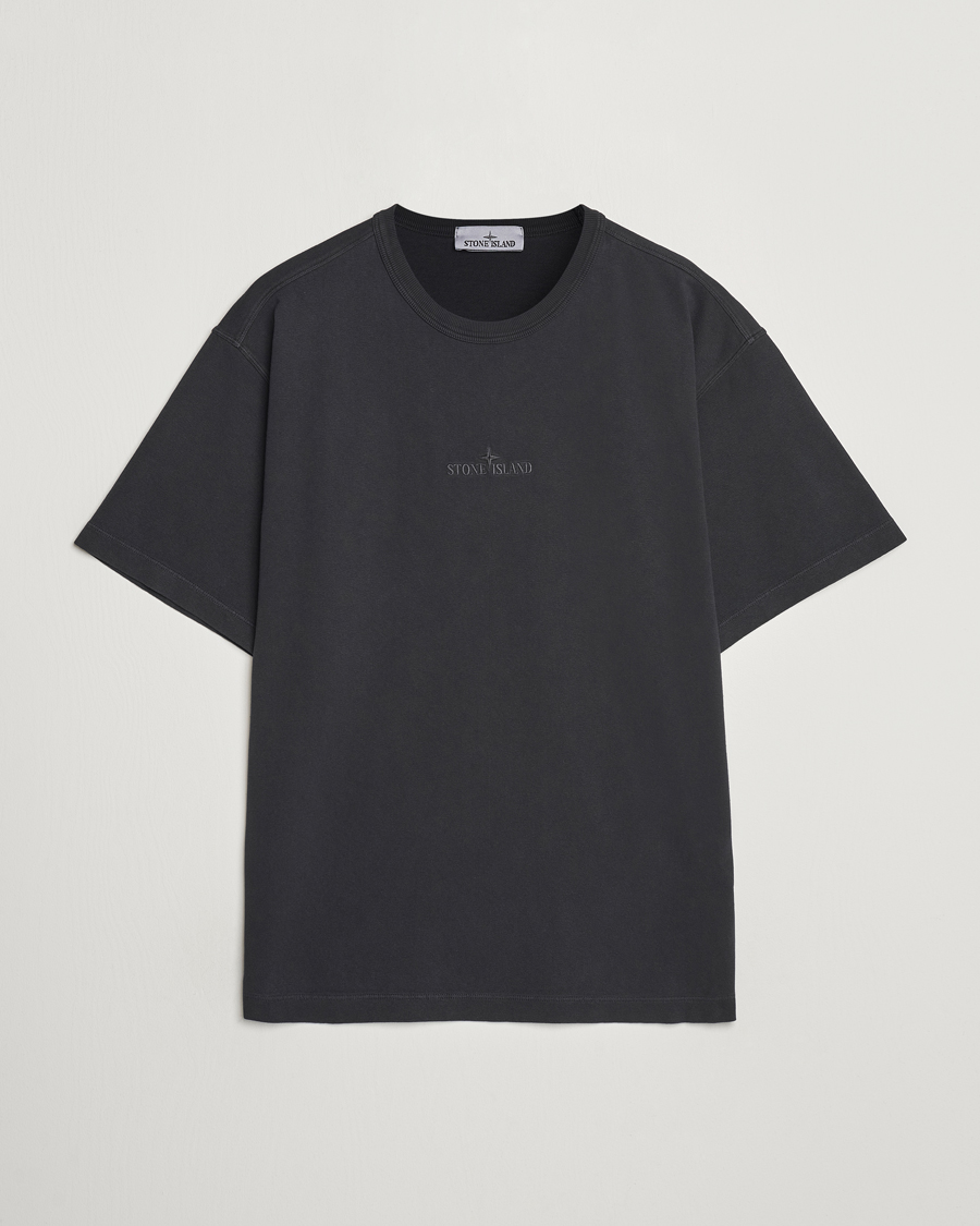 Herre | T-Shirts | Stone Island | Old Dyed Cotton Logo T-Shirt Black