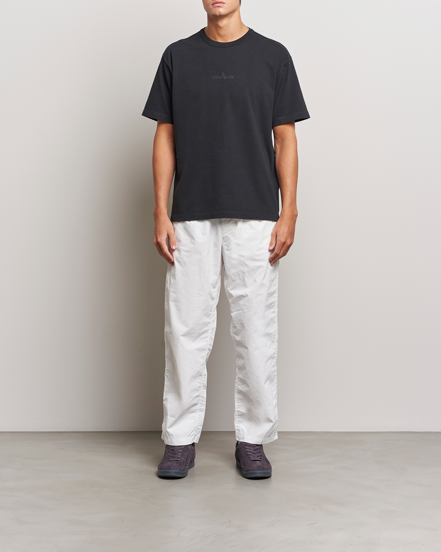 Herre | T-Shirts | Stone Island | Old Dyed Cotton Logo T-Shirt Black