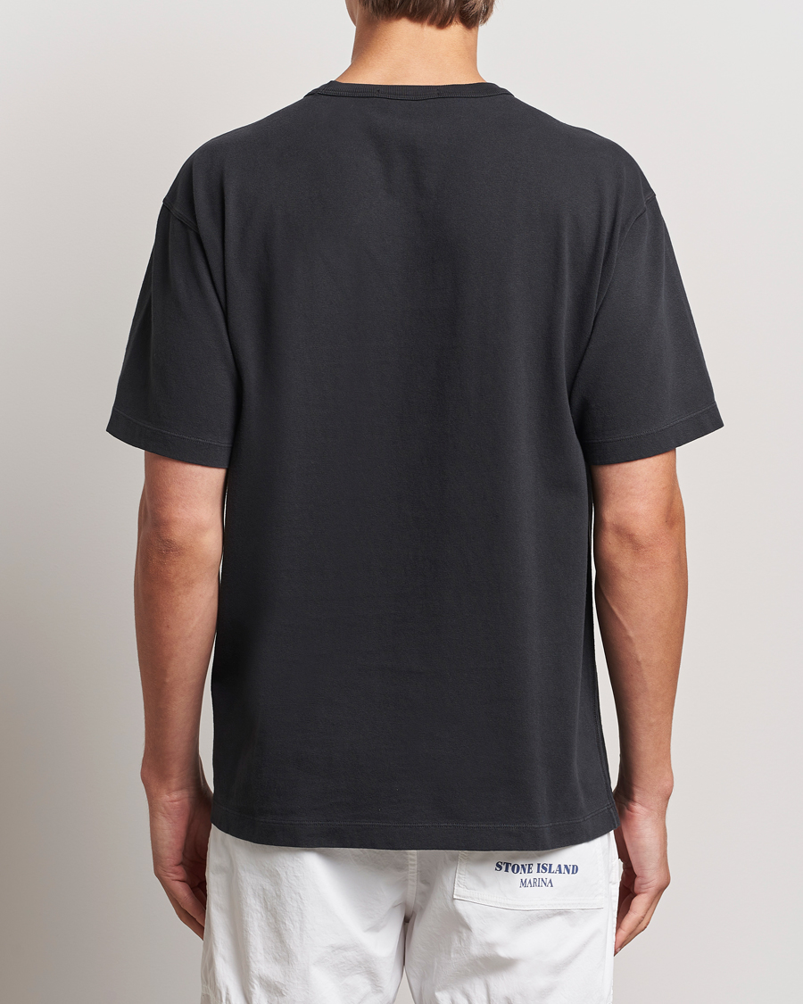Herre | T-Shirts | Stone Island | Old Dyed Cotton Logo T-Shirt Black