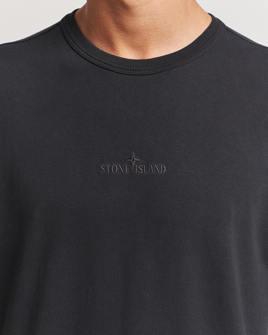 Herre | T-Shirts | Stone Island | Old Dyed Cotton Logo T-Shirt Black