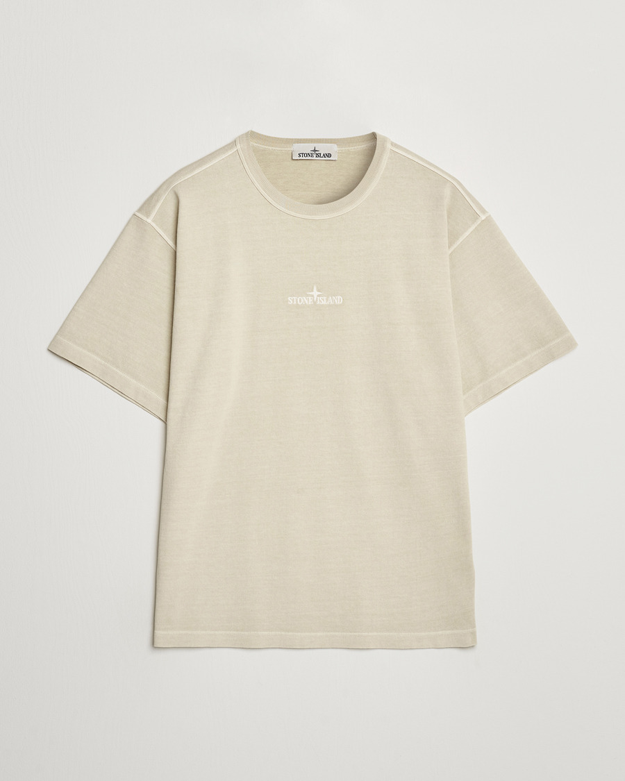 Herre | T-Shirts | Stone Island | Old Dyed Cotton Logo T-Shirt Plaster