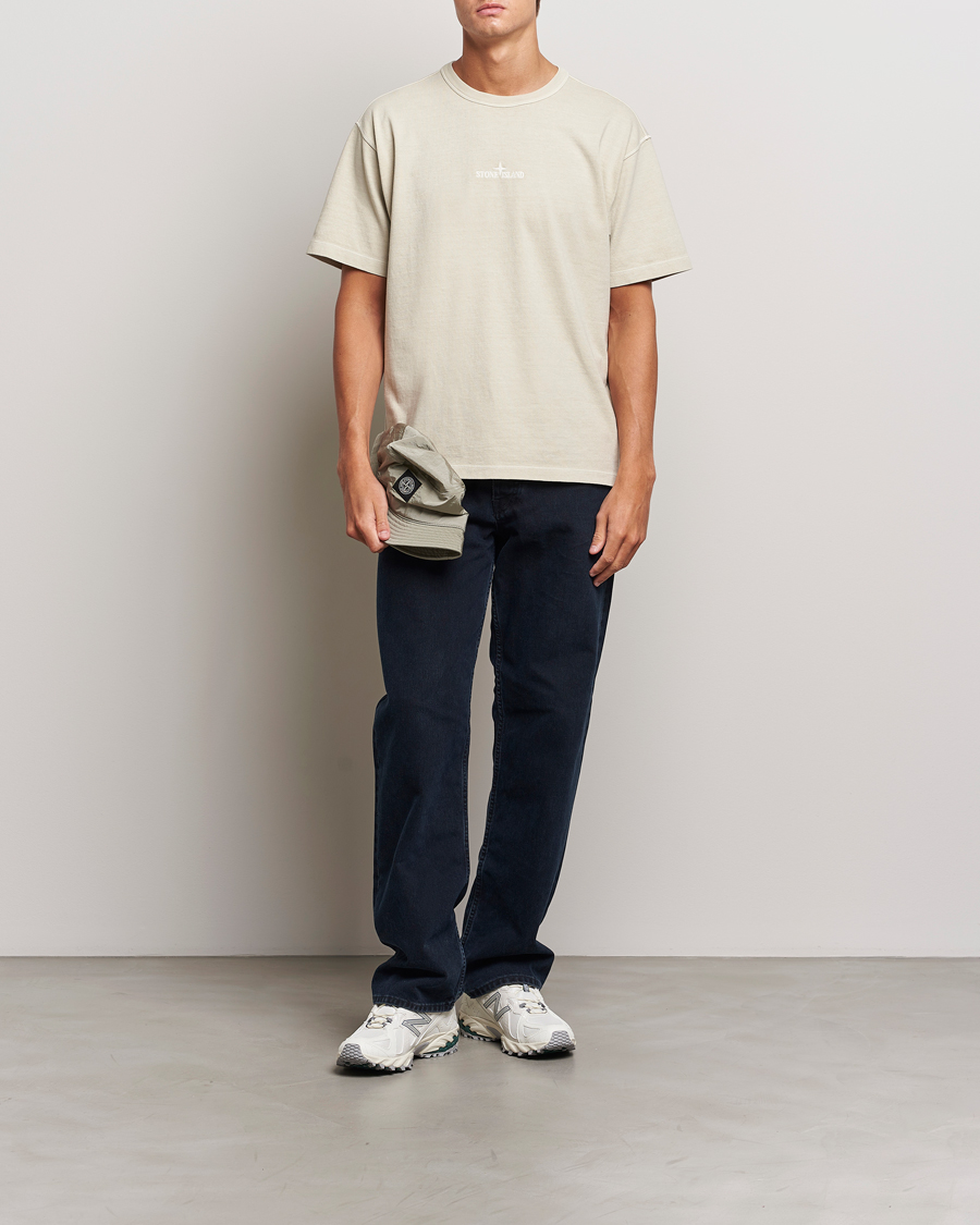 Herre | T-Shirts | Stone Island | Old Dyed Cotton Logo T-Shirt Plaster