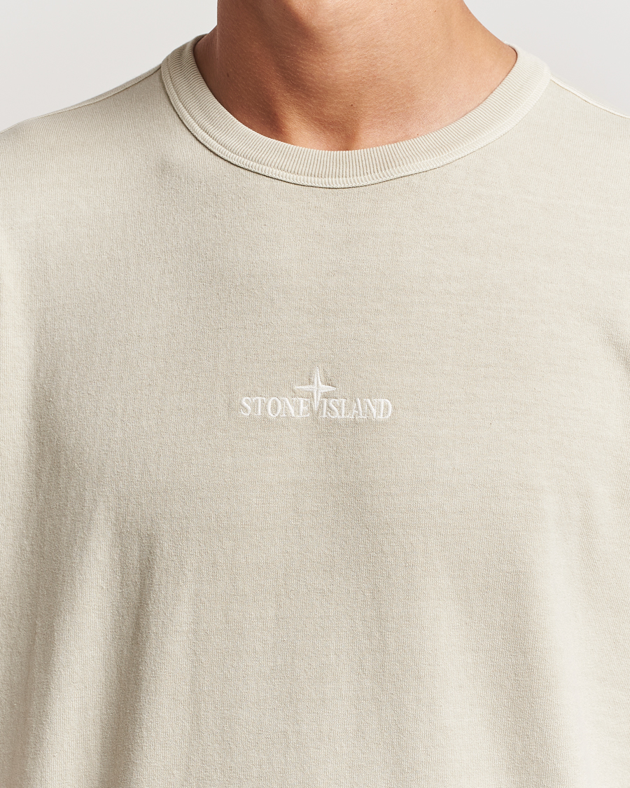 Herre | T-Shirts | Stone Island | Old Dyed Cotton Logo T-Shirt Plaster