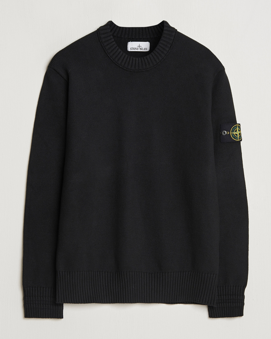 Herre | Trøjer | Stone Island | Winter Cotton Knitted Crew Neck Black