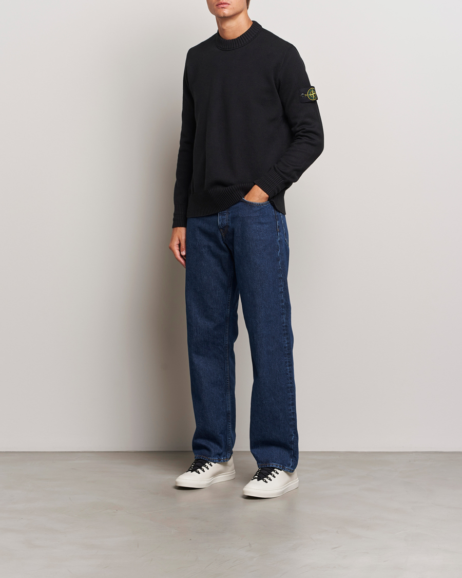 Herre | Trøjer | Stone Island | Winter Cotton Knitted Crew Neck Black