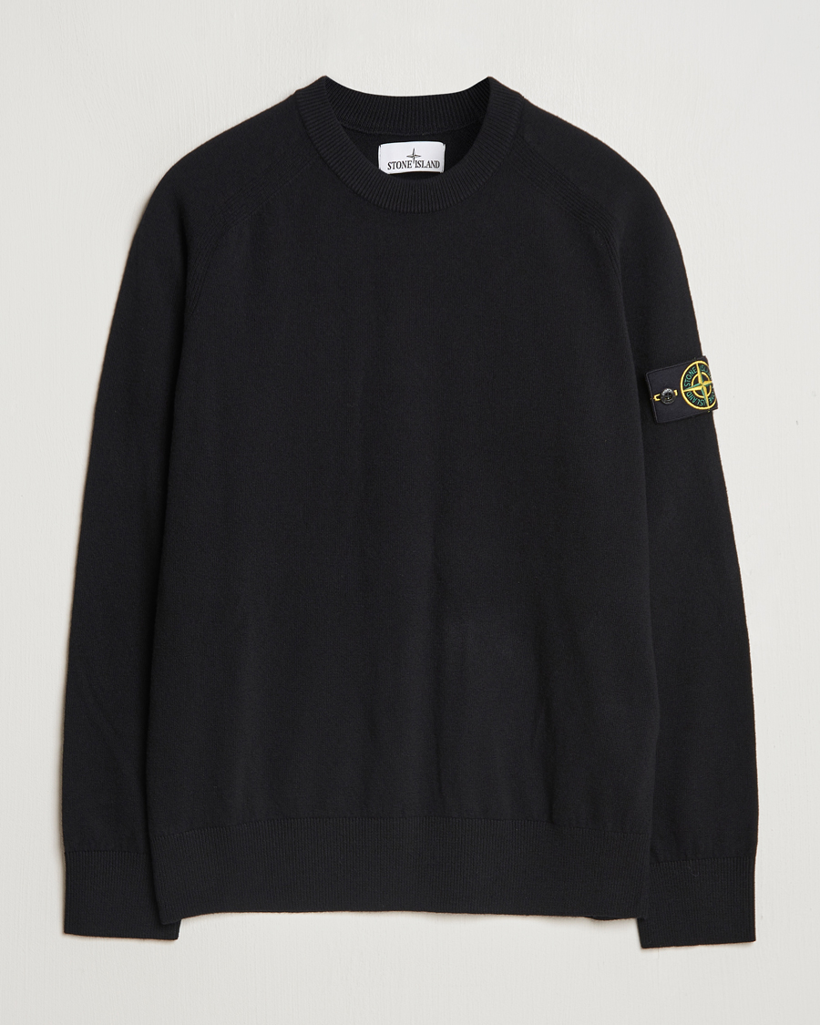 Herre | Trøjer | Stone Island | Cardigan Knit Geelong Wool Crew Neck Black