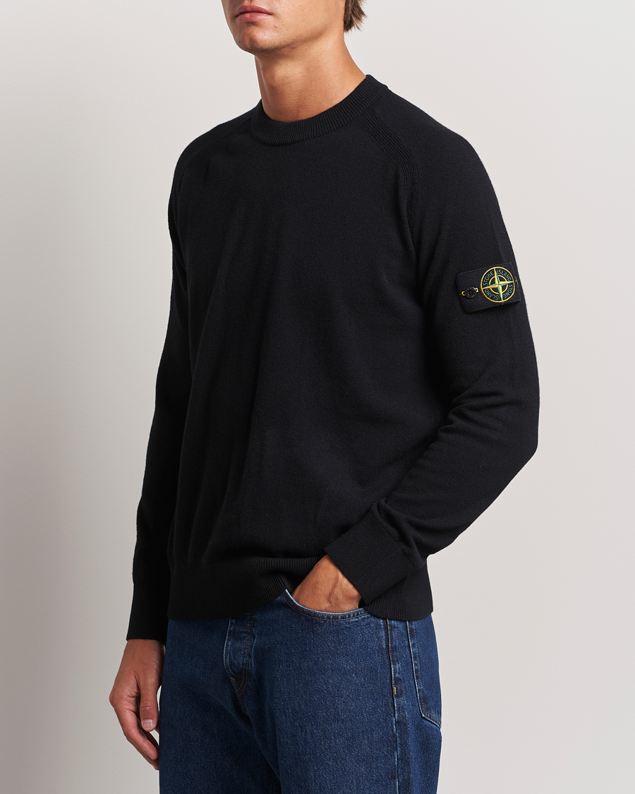 Herre | Trøjer | Stone Island | Cardigan Knit Geelong Wool Crew Neck Black