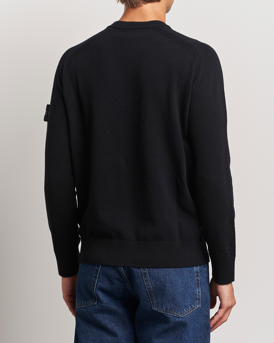 Herre | Trøjer | Stone Island | Cardigan Knit Geelong Wool Crew Neck Black