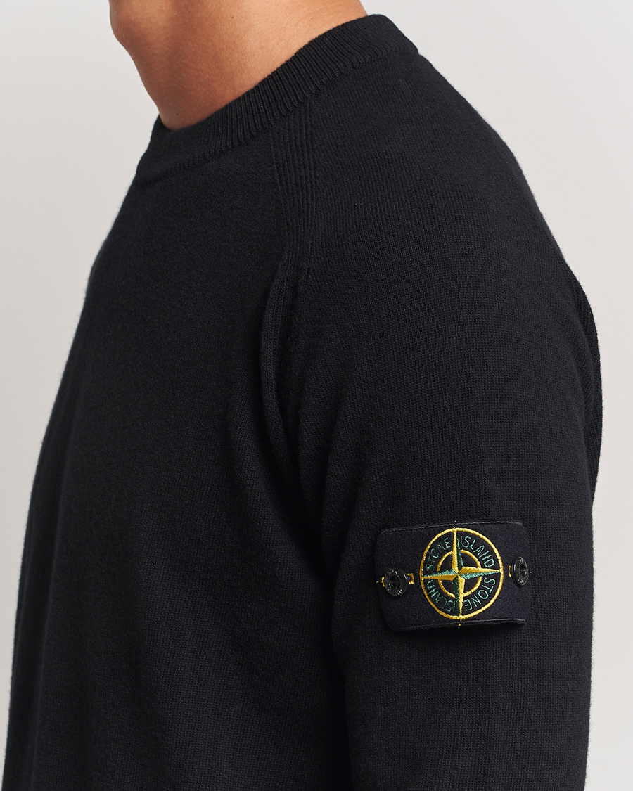 Herre | Trøjer | Stone Island | Cardigan Knit Geelong Wool Crew Neck Black