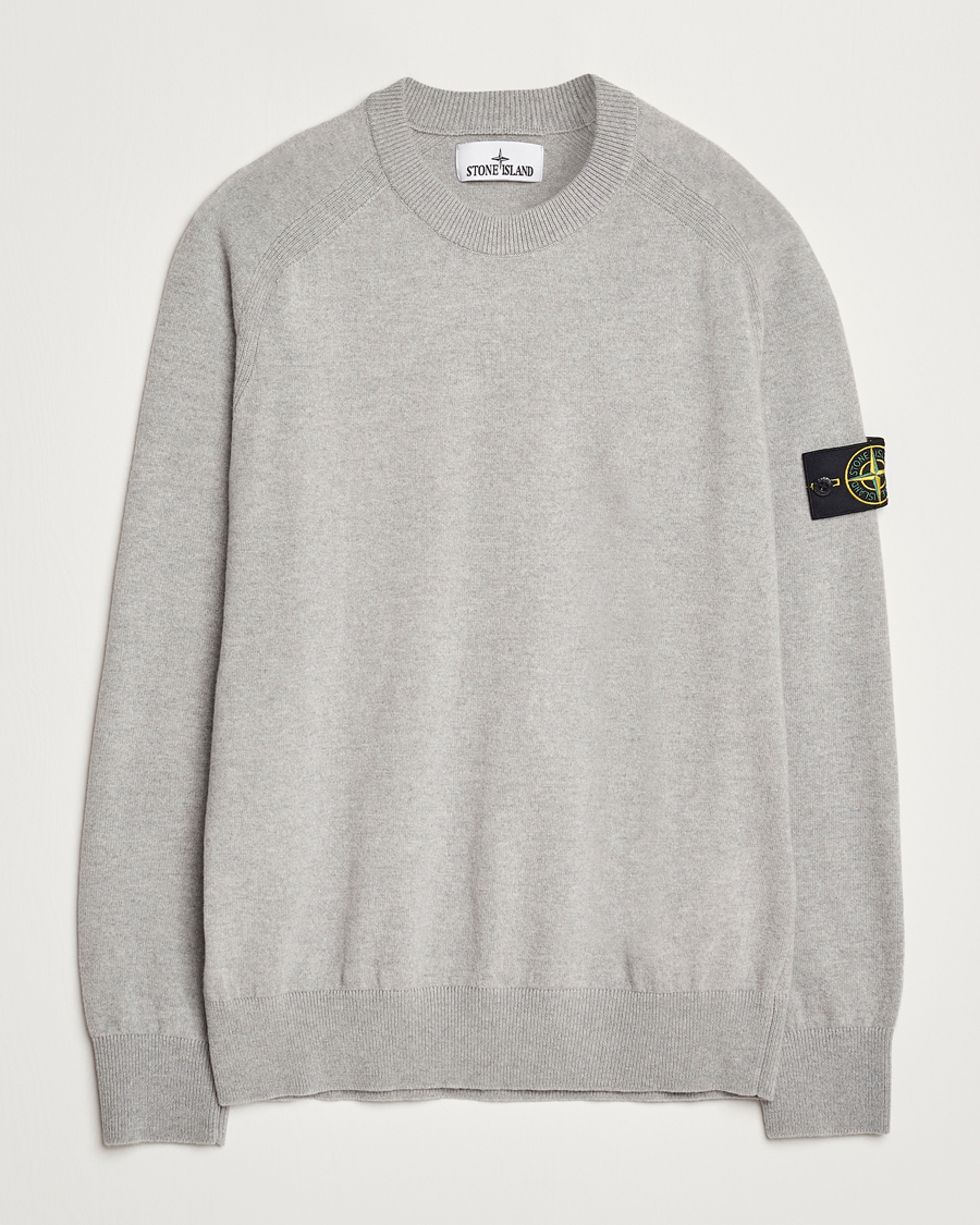 Herre | Trøjer | Stone Island | Cardigan Knit Geelong Wool Crew Neck Melange Grey