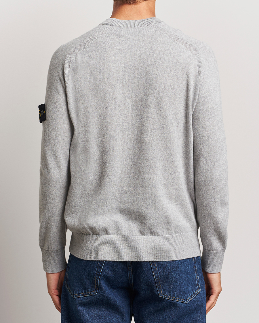 Herre | Trøjer | Stone Island | Cardigan Knit Geelong Wool Crew Neck Melange Grey