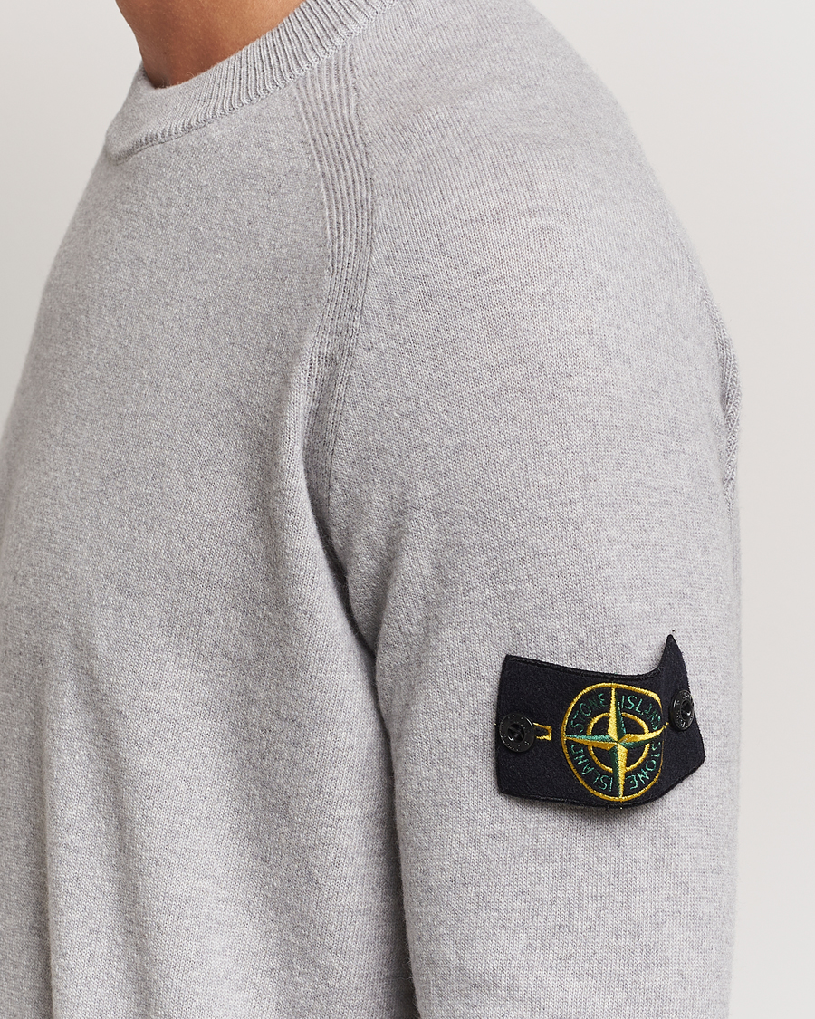 Herre | Trøjer | Stone Island | Cardigan Knit Geelong Wool Crew Neck Melange Grey