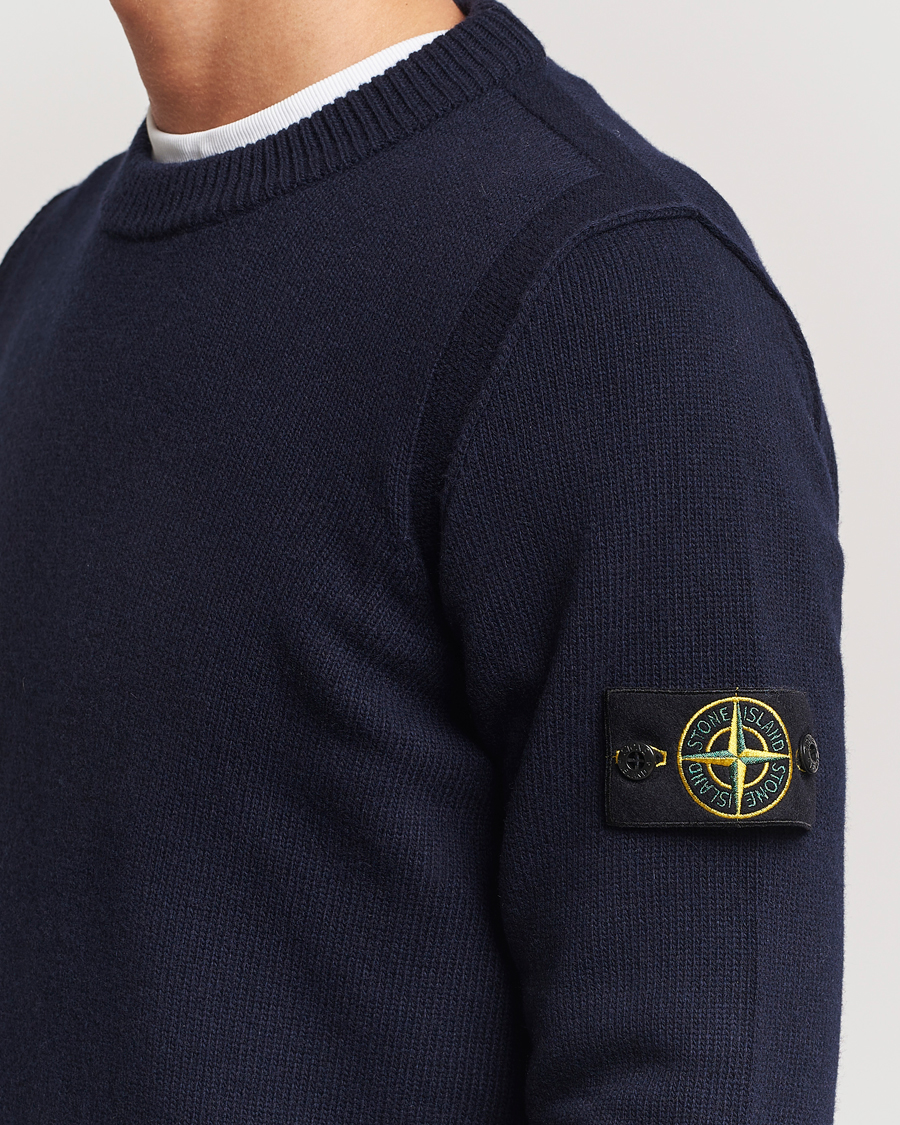 Herre | Trøjer | Stone Island | Knitted Lambwool Sweater Navy Blue