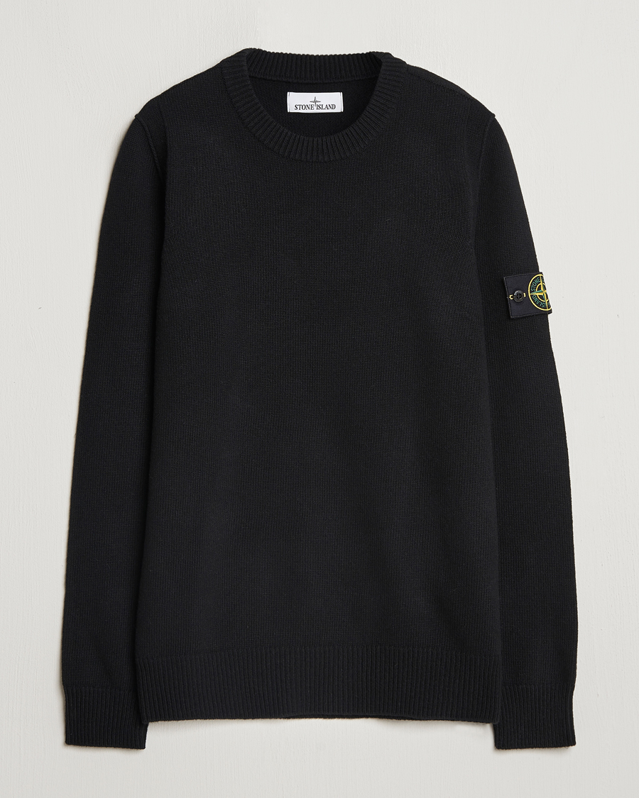 Herre | Trøjer | Stone Island | Knitted Lambwool Sweater Black