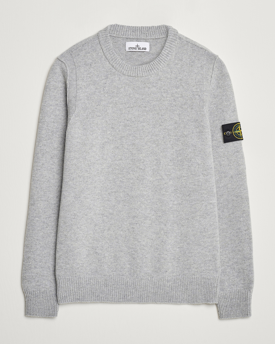 Herre | Trøjer | Stone Island | Knitted Lambwool Sweater Melange Grey