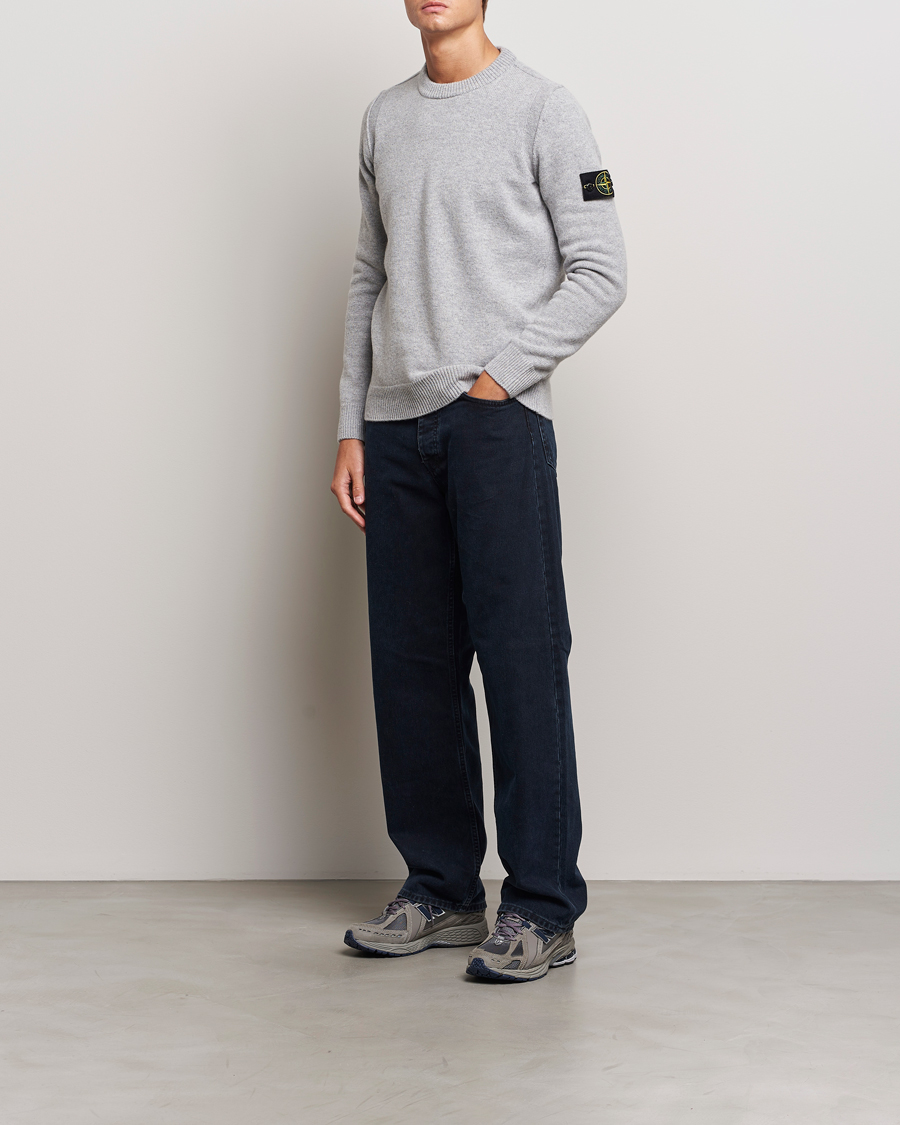 Herre | Trøjer | Stone Island | Knitted Lambwool Sweater Melange Grey