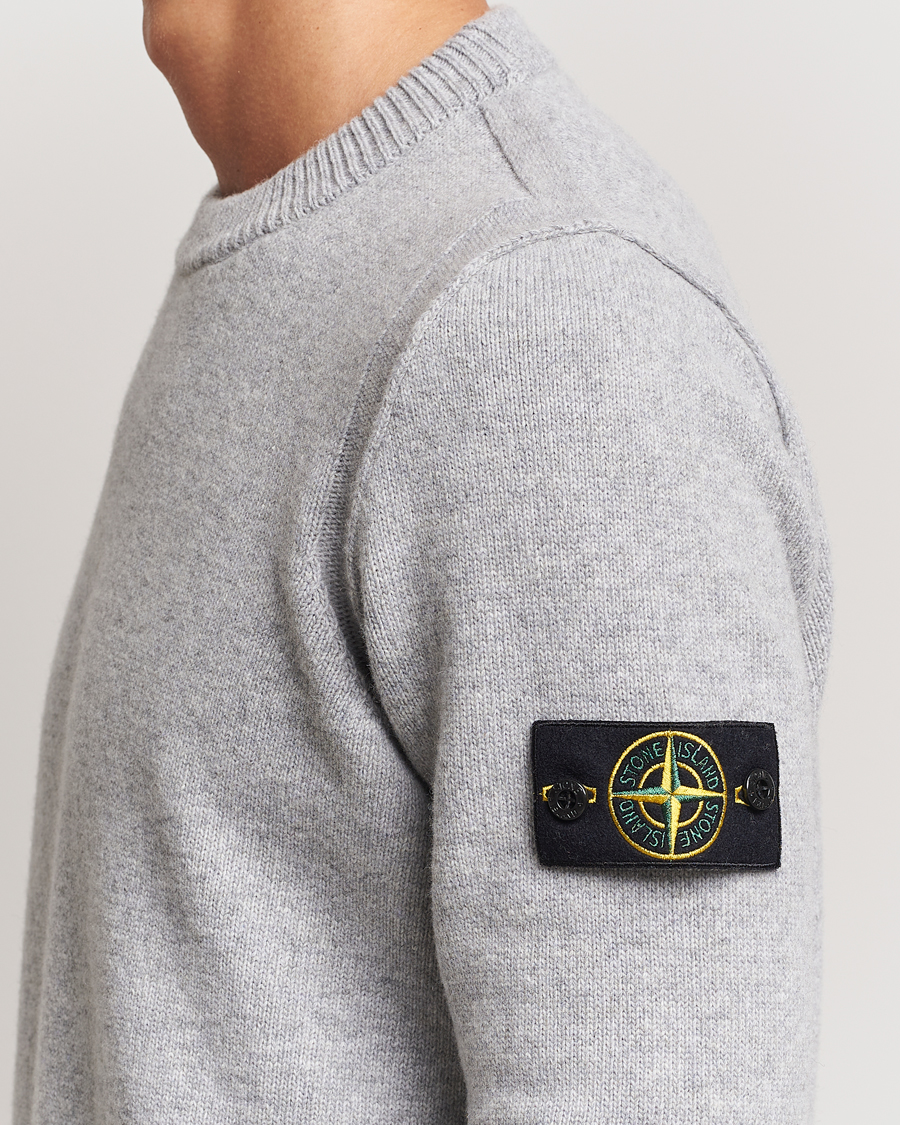 Herre | Trøjer | Stone Island | Knitted Lambwool Sweater Melange Grey