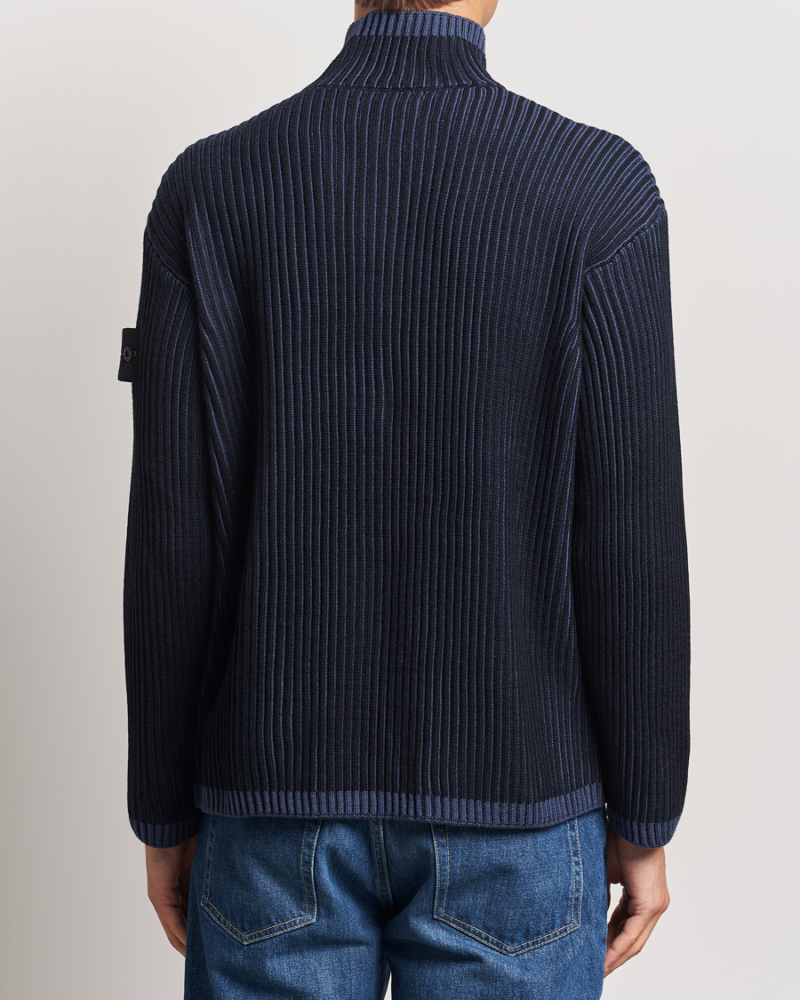 Herre | Trøjer | Stone Island | Full Rib Wool Half Zip Navy Blue