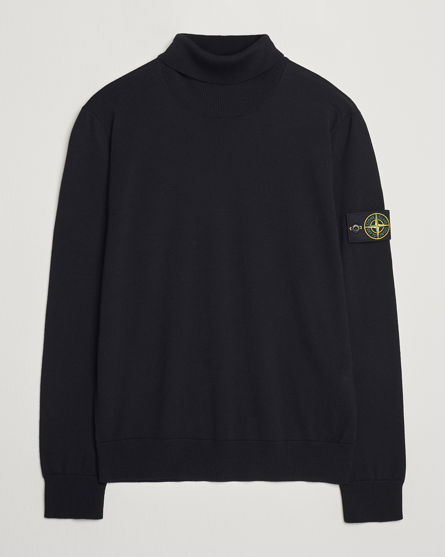 Herre | Trøjer | Stone Island | Knitted Wool Polo Black