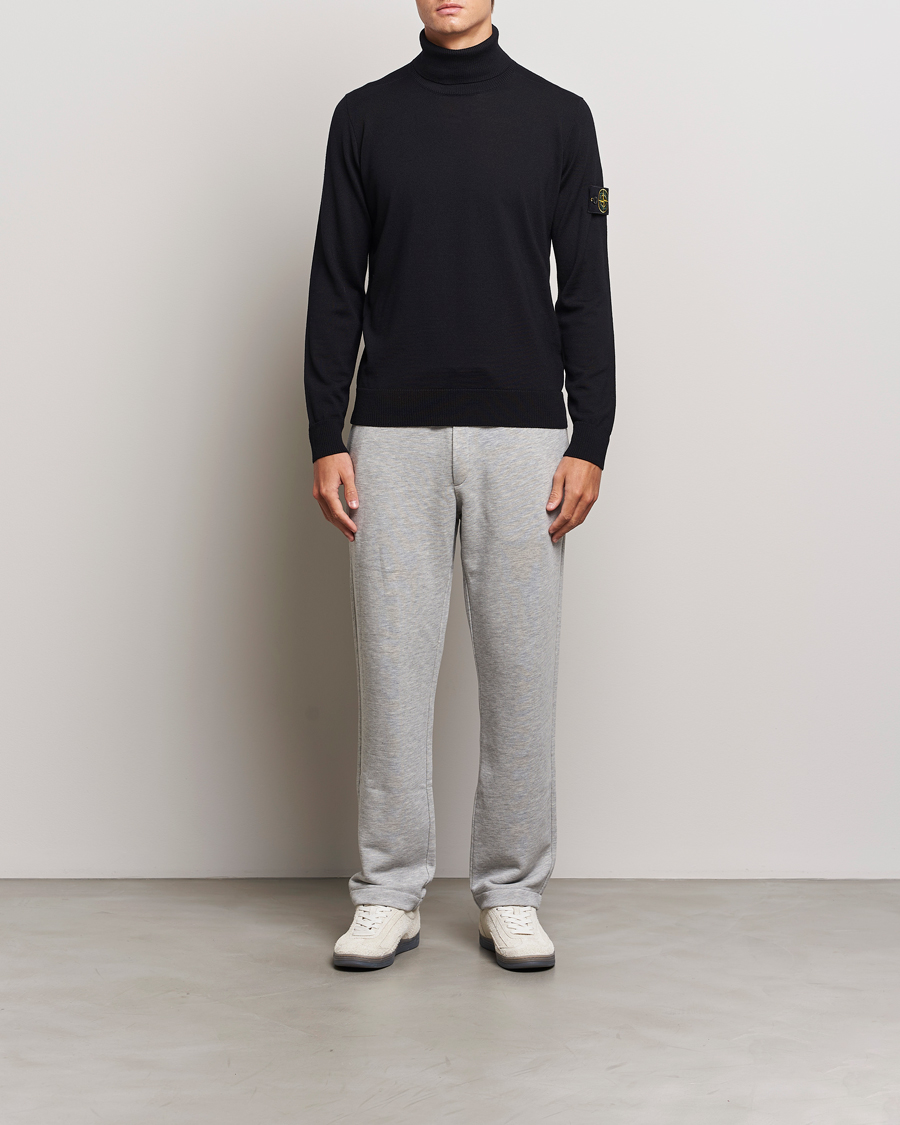 Herre | Trøjer | Stone Island | Knitted Wool Polo Black