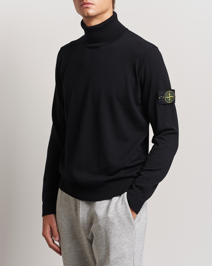 Herre | Trøjer | Stone Island | Knitted Wool Polo Black