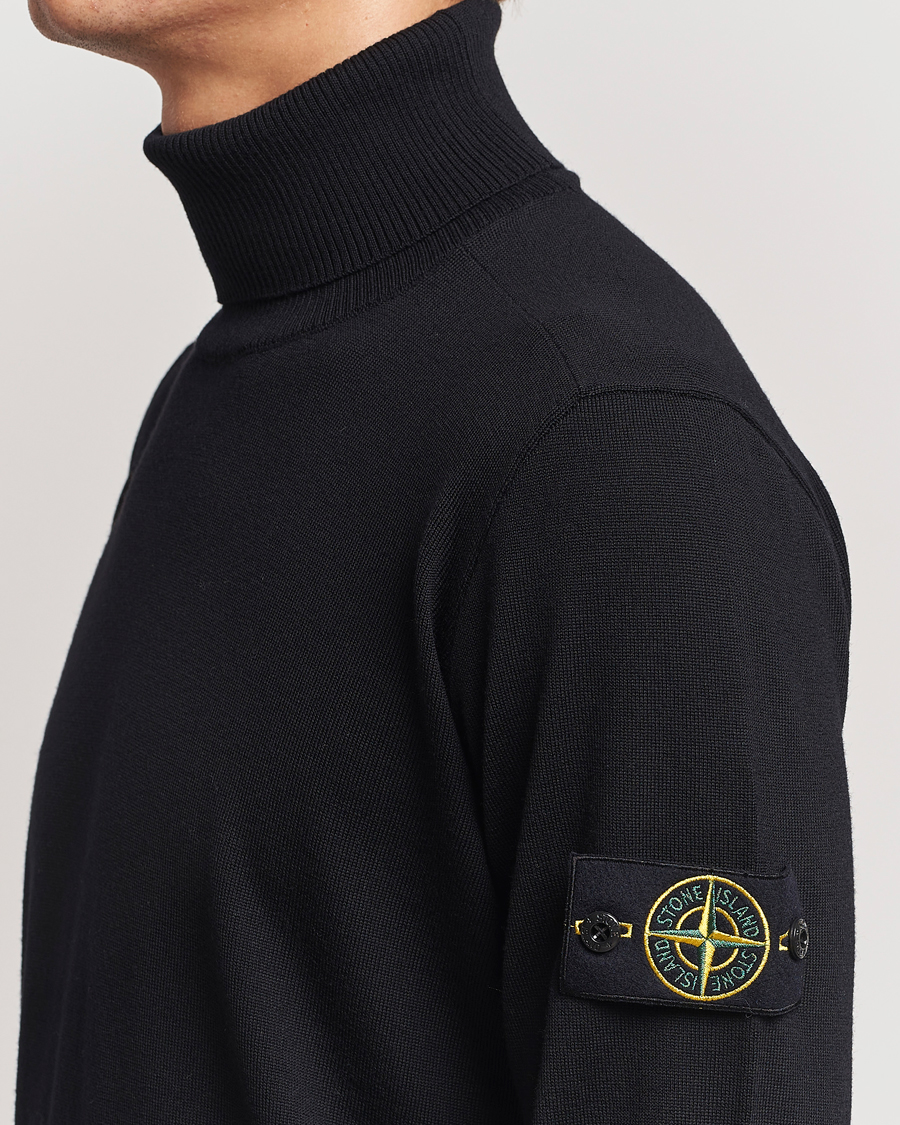 Herre | Trøjer | Stone Island | Knitted Wool Polo Black