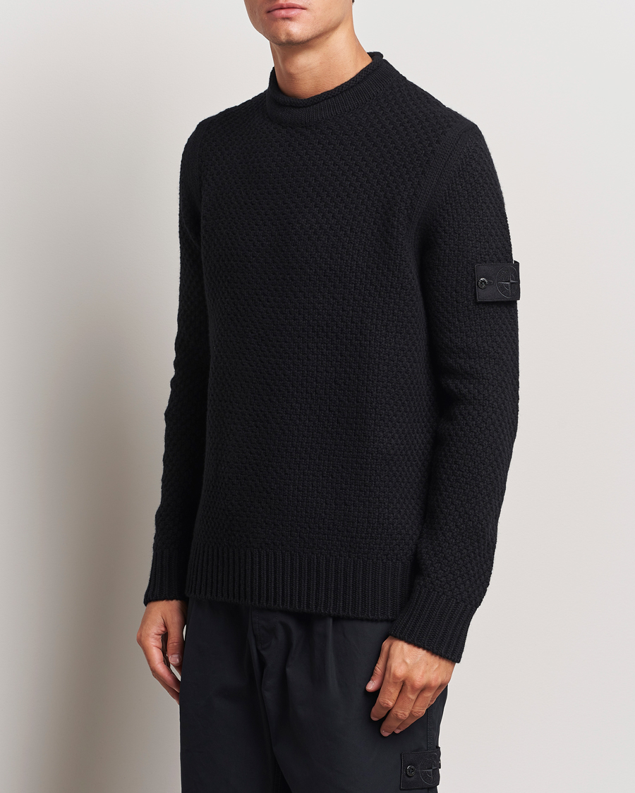 Herre | Trøjer | Stone Island | Ghost Knitted Geelong Mock Neck Black