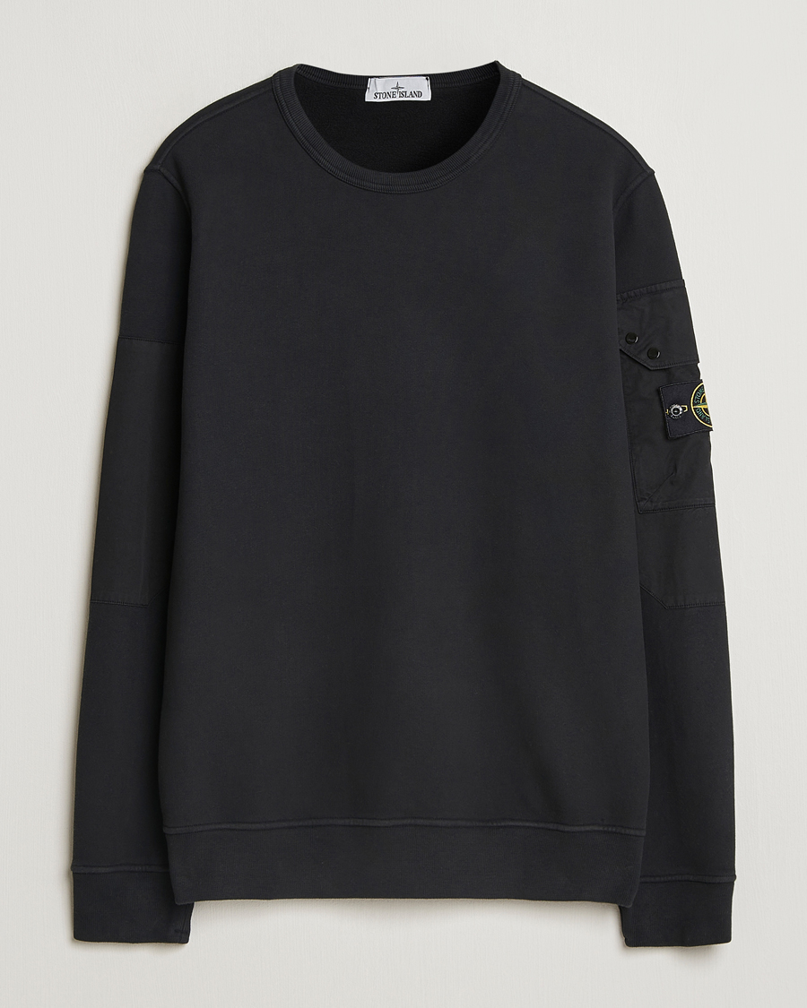 Herre | Trøjer | Stone Island | Brushed Cotton Fleece Sweatshirt Black